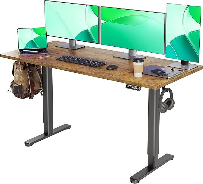 المكتب الكهربائي القائم Electric Standing Desk مكتب كهربائي مميز يتيح تعديل الارتفاع بسهولة ليناسب وضعية الجلوس أو الوقوف